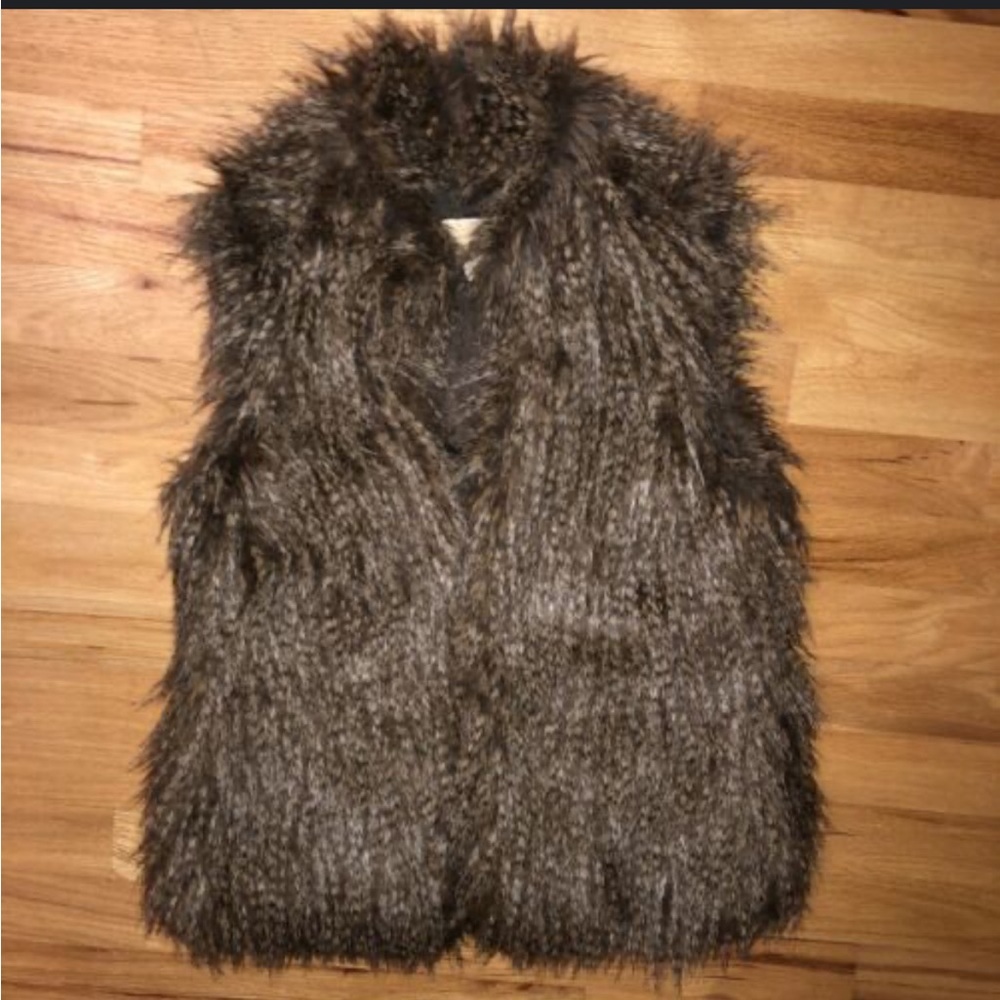 Brown Faux Fur Long Vest from Boutique